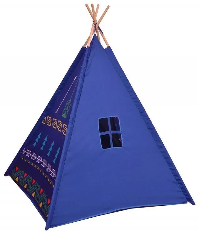 Teepee stan, domček pre deti v modrej farbe