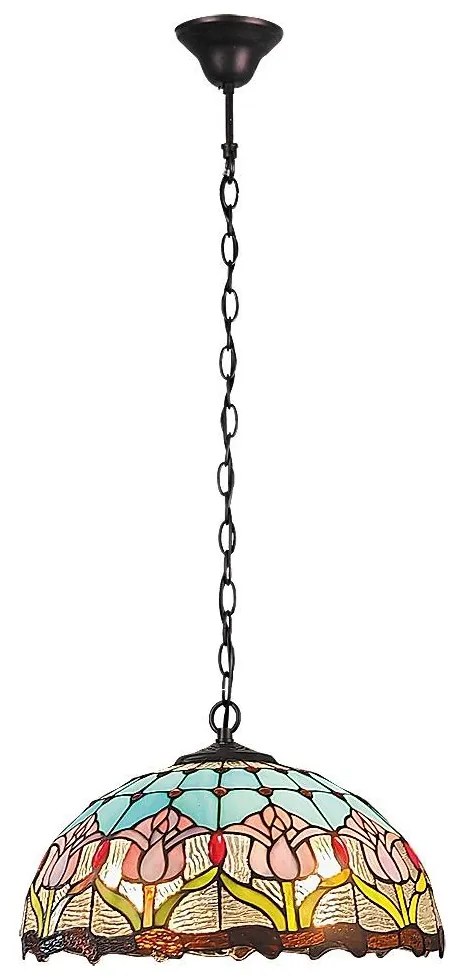 Brilagi - Tiffany vitrážový luster na reťazi LORAS 2xE27/60W/230V