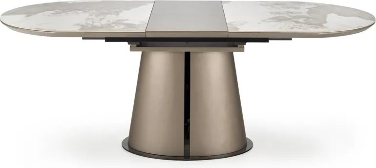 Rozkladací jedálenský stôl 160-200 cm Riavey (čierna + cappuccino) (pre 6 8 osôb). Vlastná spoľahlivá doprava až k Vám domov. 1049566