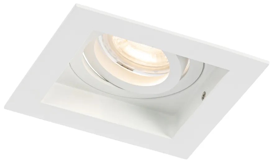 Sada 6 ks Moderné zápustné bodové svietidlo biele nastaviteľné - Carree