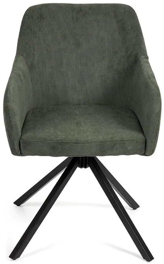 Noela Otočná jedálenská stolička menčestrová LOREN zelená