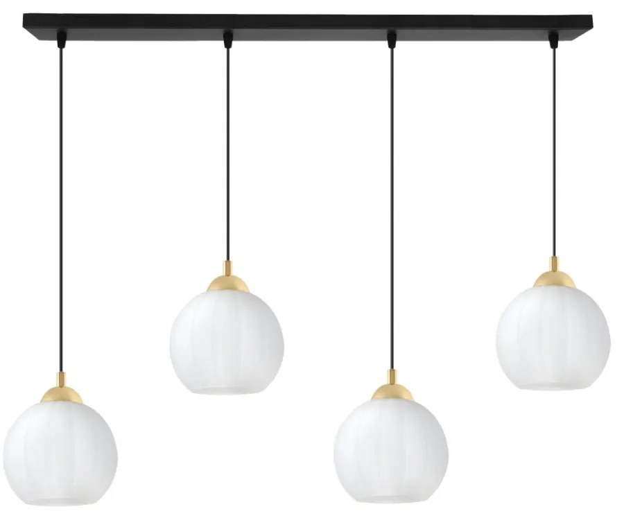 Závesné svietidlo Costa, 4x biele sklenené tienidlo, b/g