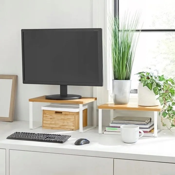 Sada 2 ks kuchyňských polic GINGER bílá/hnědá