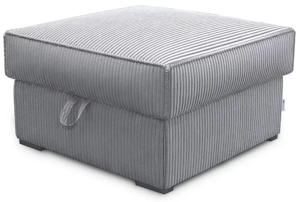 Svetlosivý taburet SMART COSARO s úložným priestorom 65x65 cm