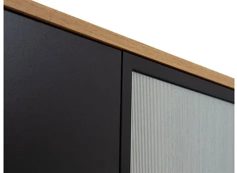 Zostava nábytku do obývacej izby Brulpin III, Osvetlenie: osvetlenie LED biele, Farby: dub artisan / čierny