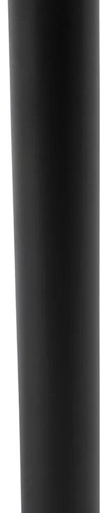 Stolná lampa čierna s oválnym ľanovým tienidlom biela 35cm - Simplo