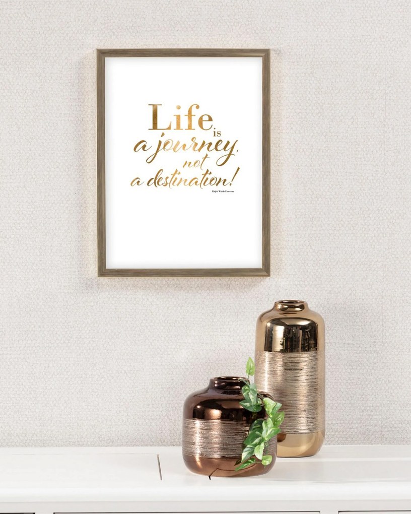 Obraz Life is a journey 30x40cm gold