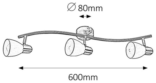Rabalux 6308 - Bodové svietidlo SOMA 3xE14/40W/230V
