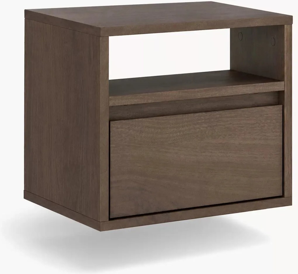 Závesný nočný stolík so zásuvkou Zolia 40 cm - orech elegant