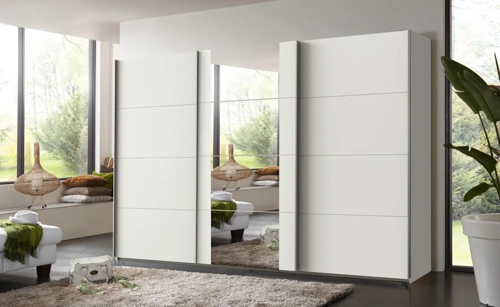 Šatníková skriňa Bern, šírka 313 cm/výška 208 cm, biela