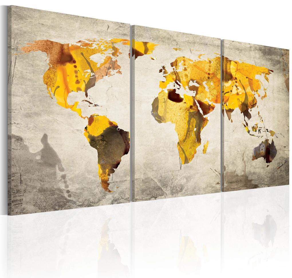 Artgeist Obraz - Yellow continents Veľkosť: 60x30, Verzia: Premium Print