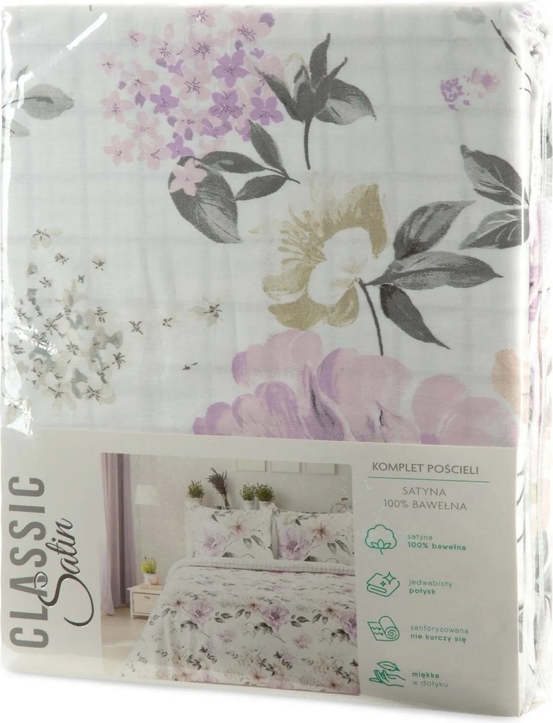 SATÉNOVÉ OBLIEČKY SPRING31 200X220 CM, 2 KS 70X80 CM KVETY
