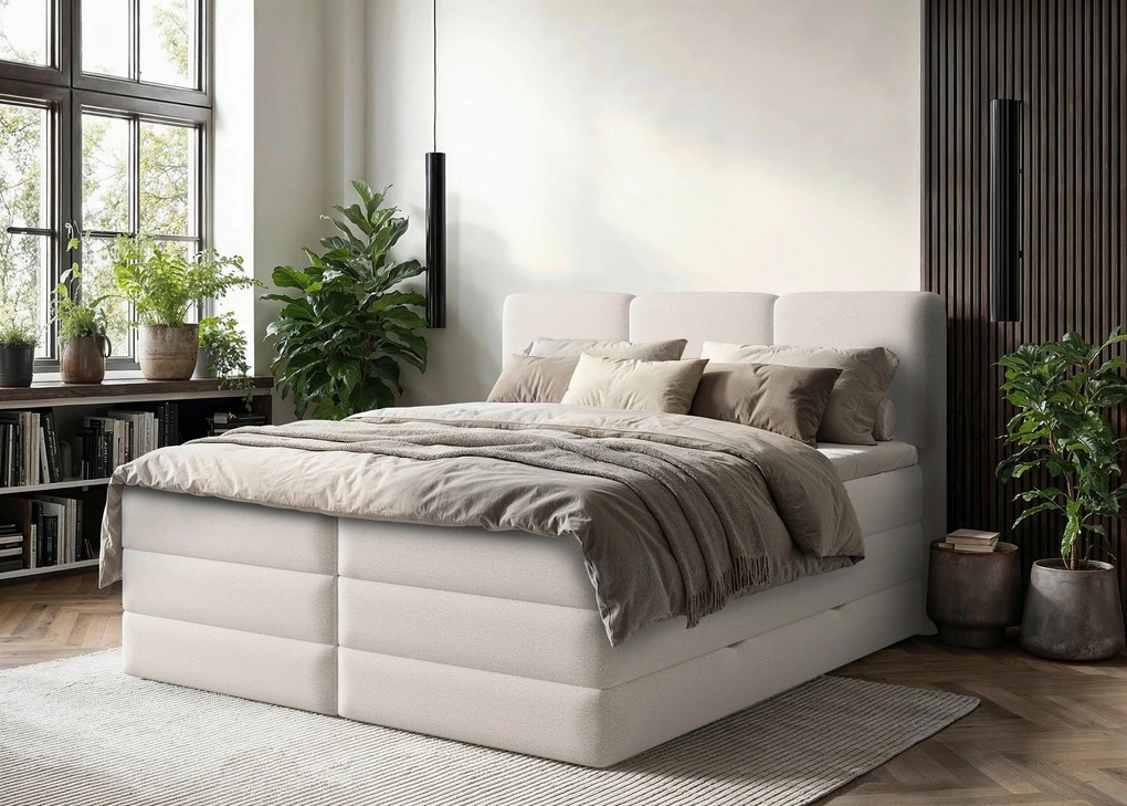 XXXLutz BOXSPRINGOVÁ POSTEĽ, 180/200 cm, biela MID.YOU - Online Only spálne - 000298015405