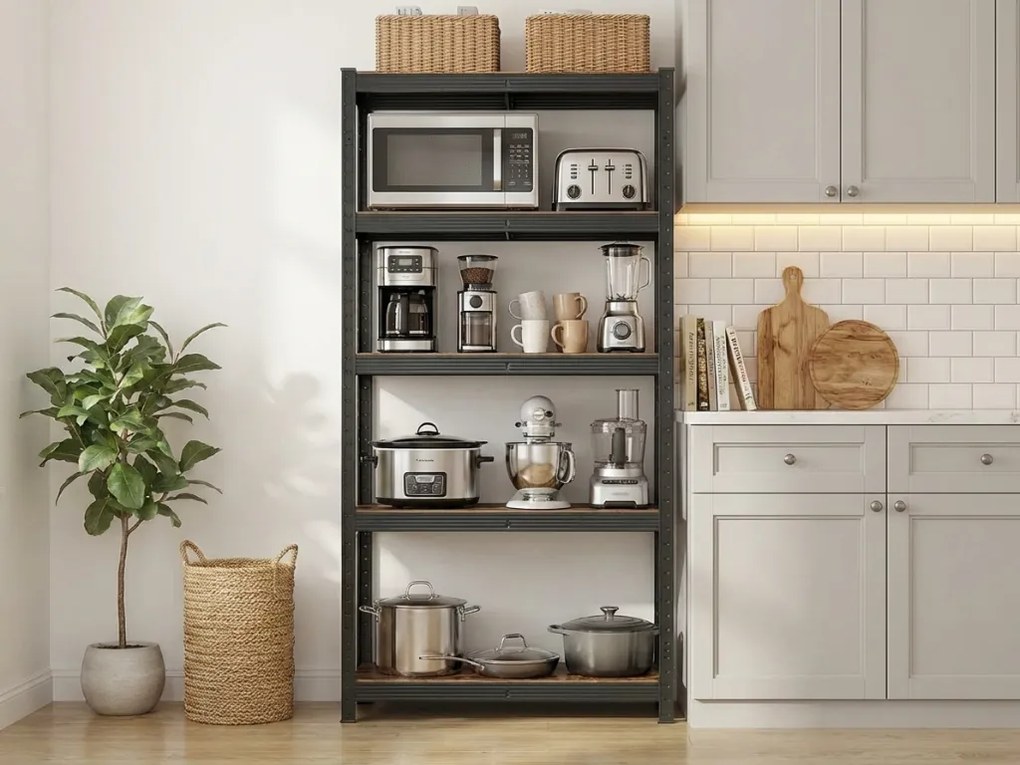 Kovový policový regál TAYLOR 5 políc 150x75 cm