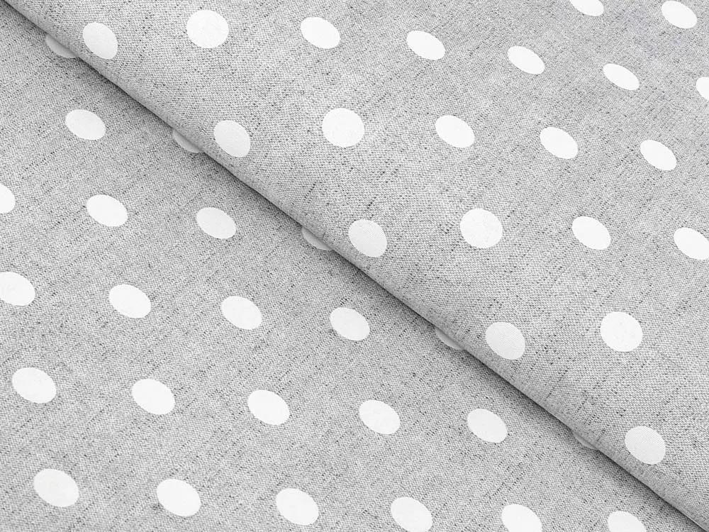 Biante Dekoračný štvorcový obrus Porto PRT-018 Biele bodky na sivom režnom 110x110 cm