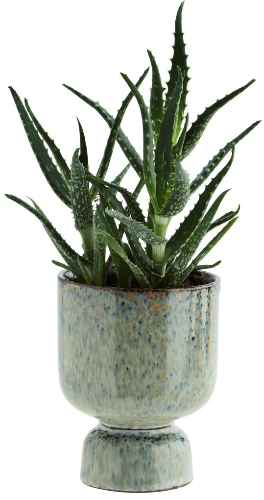 MADAM STOLTZ Kameninový obal na kvetináč Liquen Blue - menší