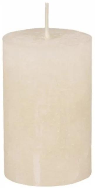 Púdrová široká sviečka Rustic pillar nude - Ø 5 *8cm / 16h