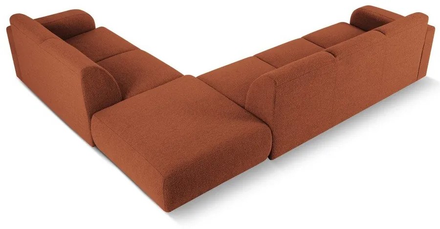 Hnedá rohová pohovka z textílie bouclé (pravý roh) Molino – Micadoni Home