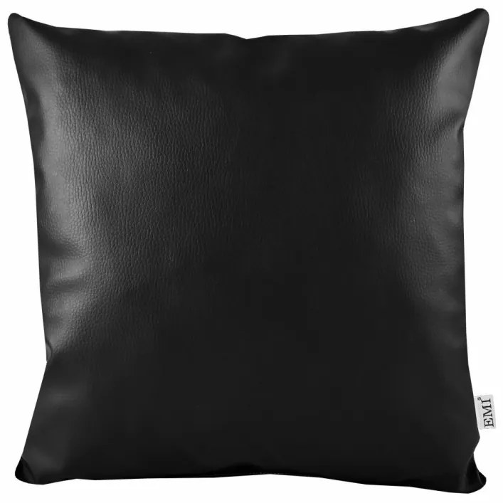 Vankúš čierny ekokoža EMI, Vankúš 50x50 cm