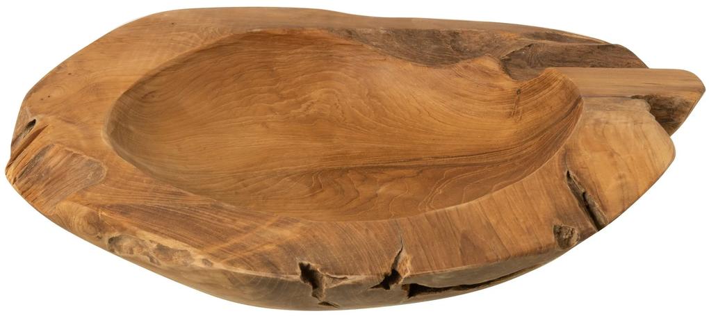 Servírovacia misa v prírodnom tvare z teakového dreva Igor - 43*43*8 cm