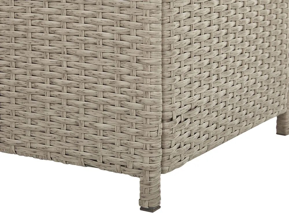 Záhradný box 126 x 46 cm ratanový béžový (taupe) MODENA Beliani