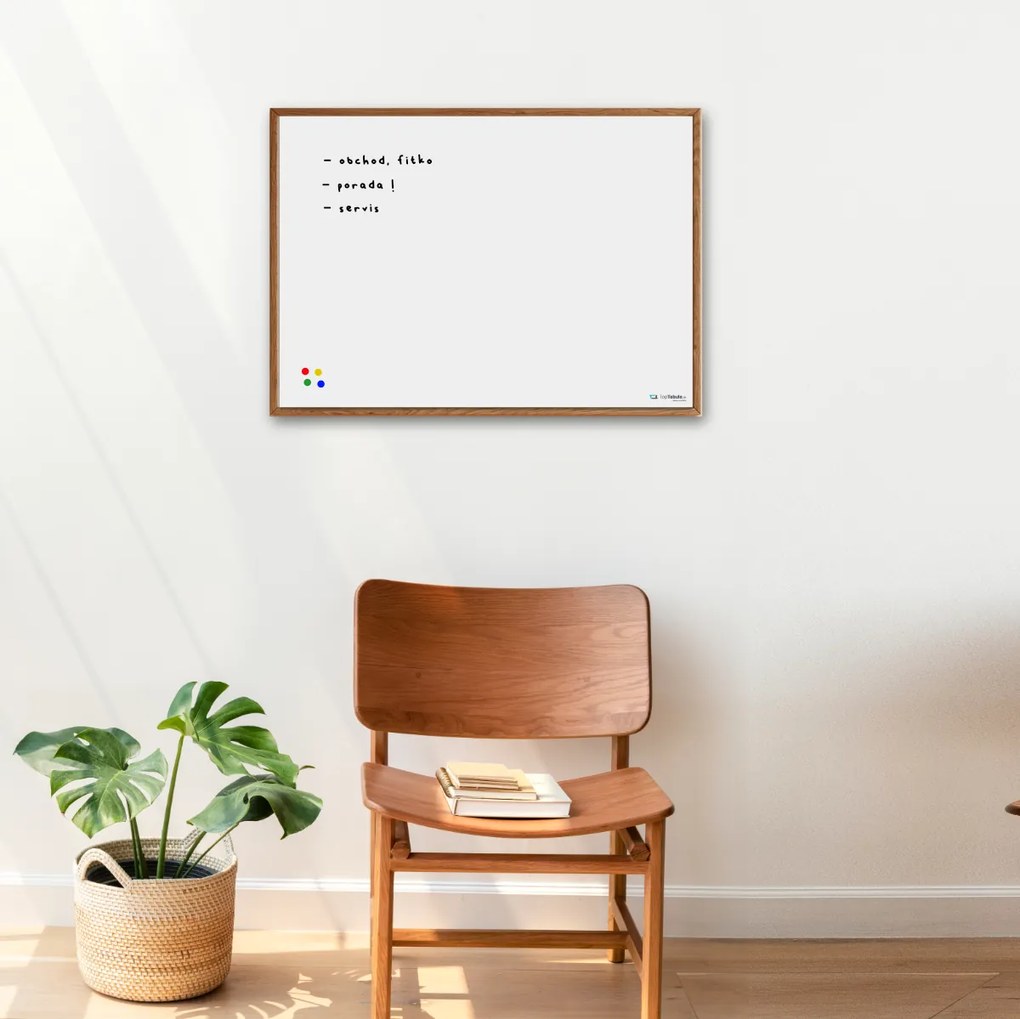 Toptabule.sk  Biela magnetická tabuľa v mahagónovom drevenom ráme 200x100 cm