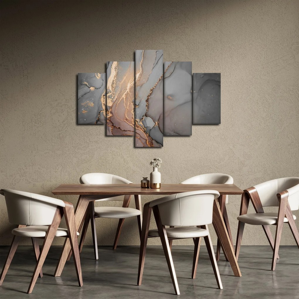 Obrázok - Šedo-zlatý mramor (150x105 cm)