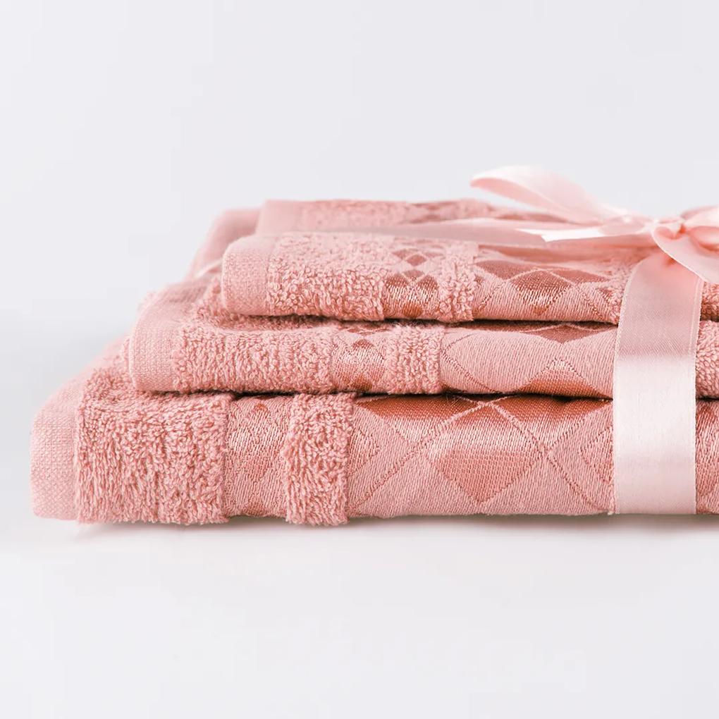 XPOSE® Darčekový set uterákov - ružový 3ks
