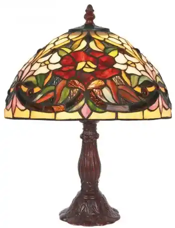 Vitrážová lampa tiffany stolová LILY 34 cm Ø 25 cm | BIANO