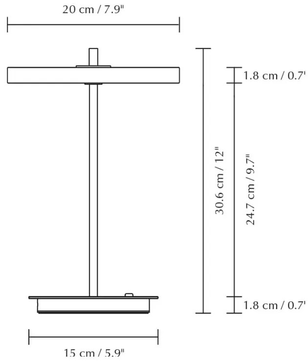 Svetložltá kovová LED stolová lampa s kovovým tienidlom (výška 31 cm) Asteria Move – UMAGE