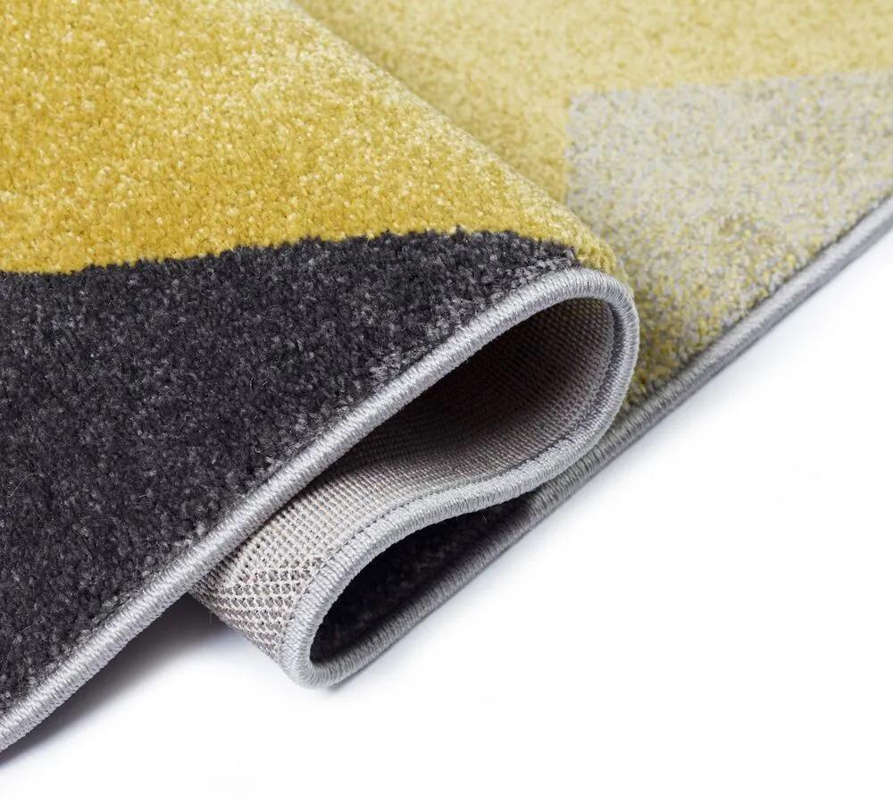 Flair Rugs koberce Kusový koberec Hand Carved Aurora Grey / Ochre - 160x230 cm