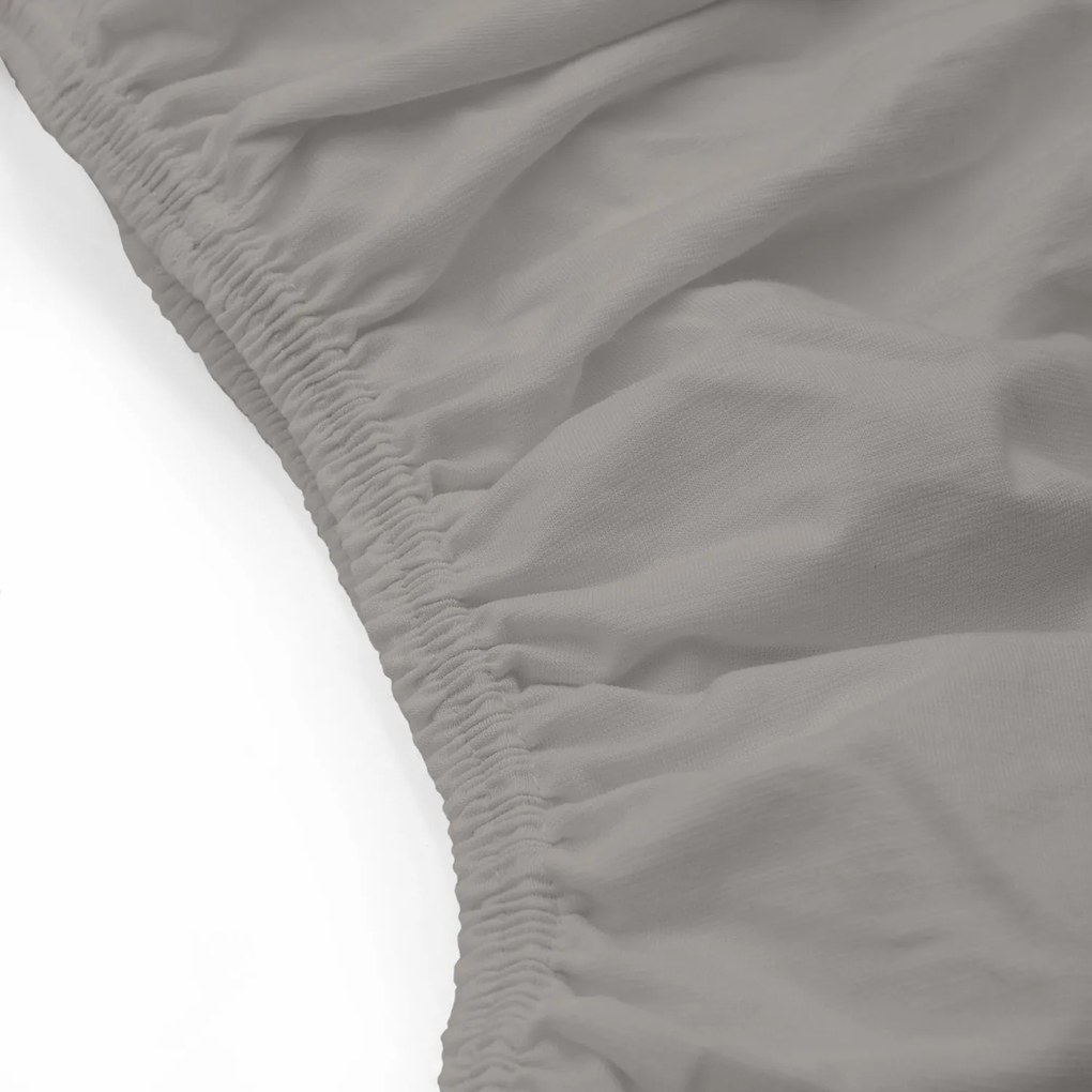 JERSEY PRESTIERADLO 200X220 CM, VÝŠKA 30 CM SIVÉ