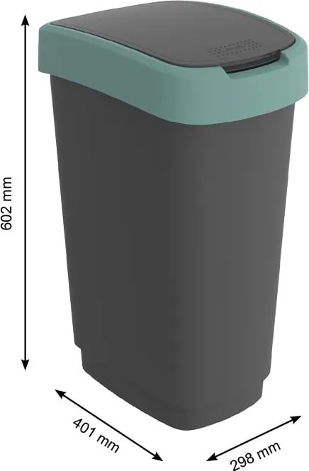 Odpadkový kôš z recyklovaného plastu 50 l Twist - Rotho