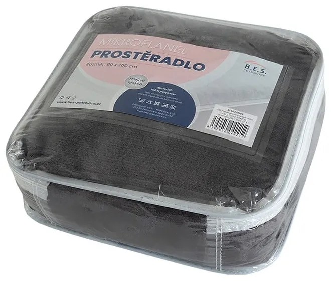 Tmavosivá plachta z mikroflanelu 180x200 cm Exclusive – B.E.S.