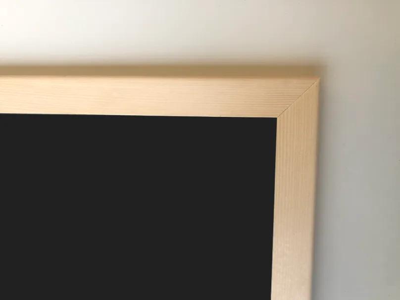 Toptabule.sk KRT01 Čierna kriedová tabuľa v prírodnom drevenom ráme 120x180cm / magneticky