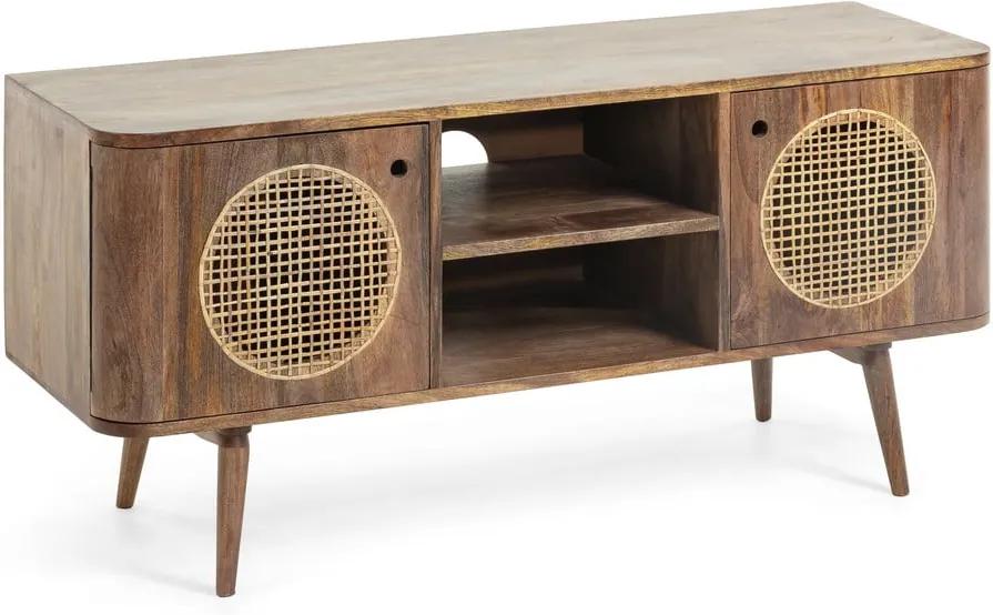 Hnedý televízny stolík z mangového dreva La Forma, 120 × 40 cm