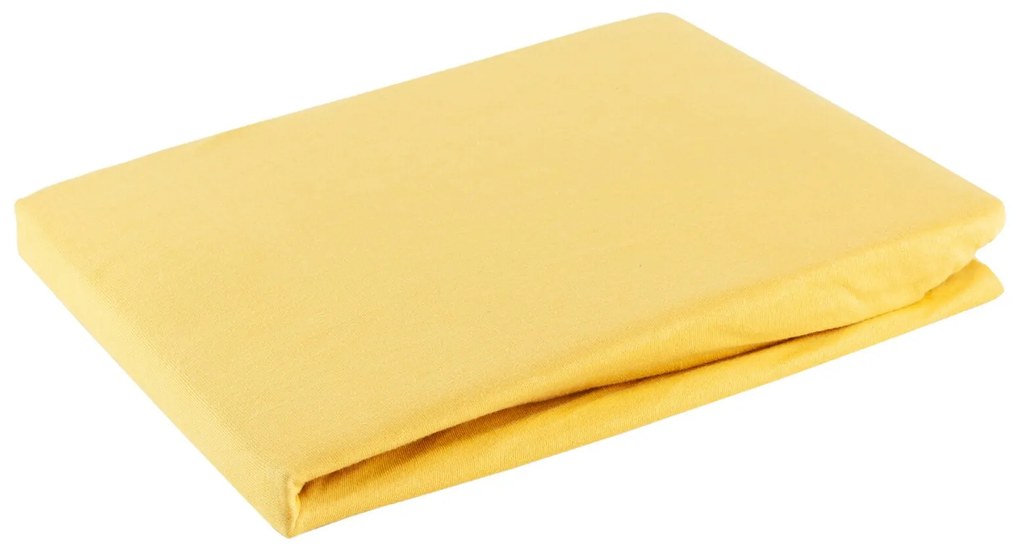 JERSEY PRESTIERADLO 90X200 CM, VÝŠKA 25 CM HORČICOVÉ