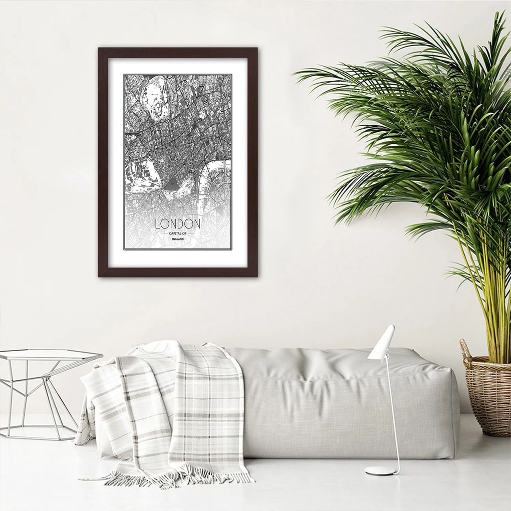 Gario Plagát Plán Londýna Farba rámu: Bez rámu, Rozmery: 30 x 45 cm