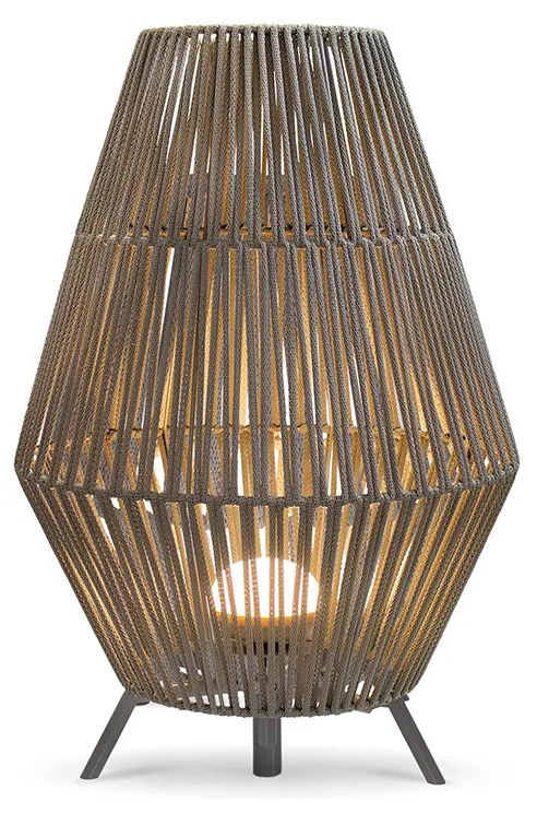 Stojacia lampa Taupe vrátane stmievateľného LED, IP54, nabíjateľná s diaľkovým ovládaním - Conta