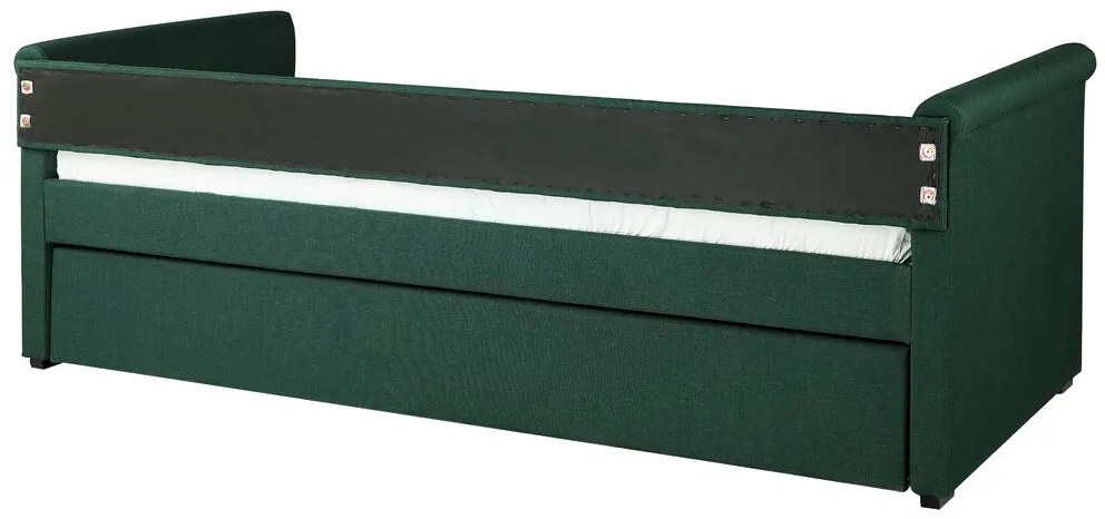 Rozkladacia čalúnená posteľ 80 x 200 cm zelená LIBOURNE Beliani