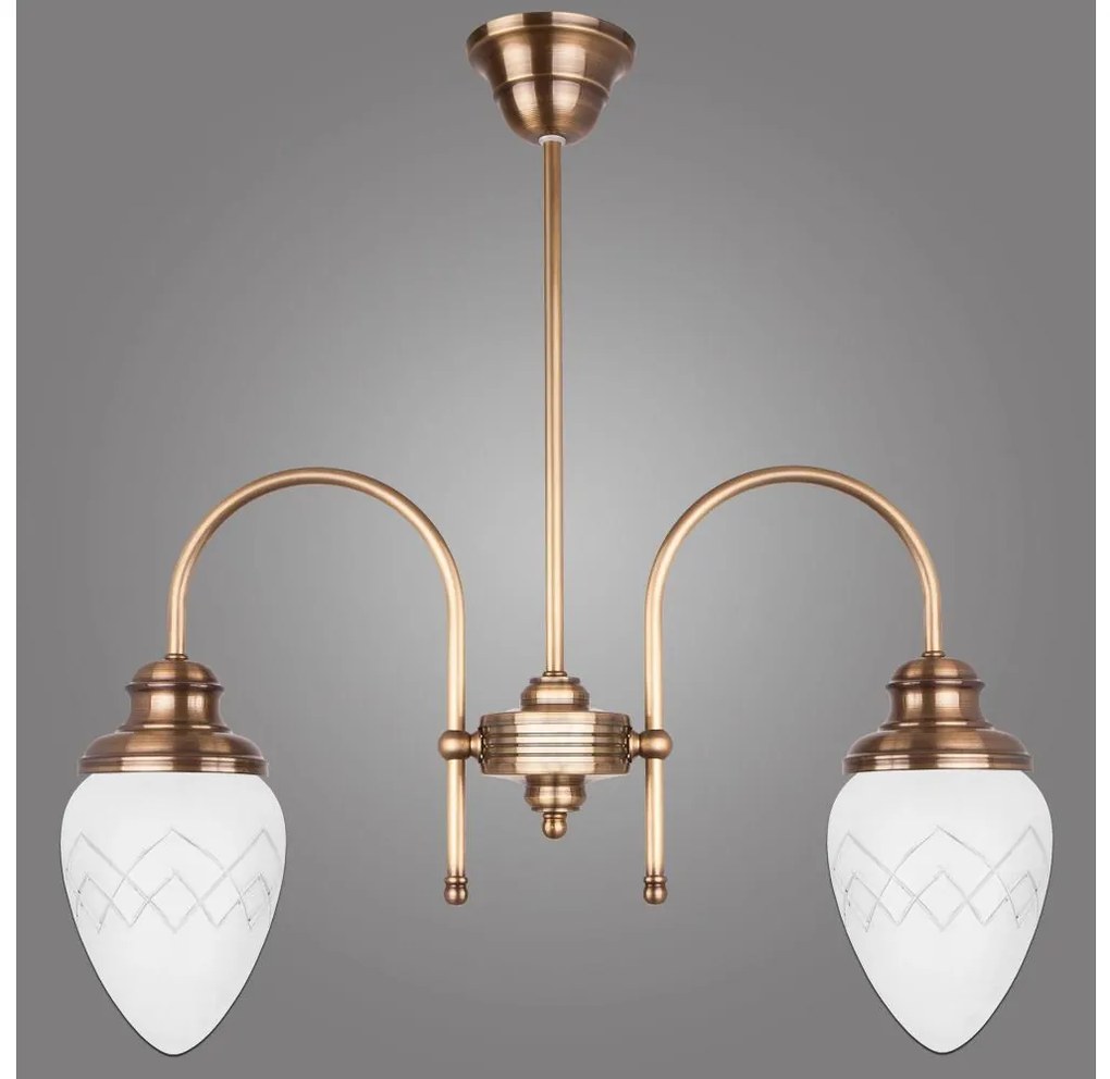 Kemar RI/2/M - Luster na tyči RINAMA 2xE27/60W/230V mosadz