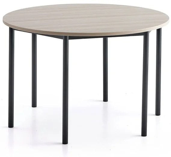 Stôl SONITUS PLUS, Ø1200x760 mm, HPL - jaseň, antracit