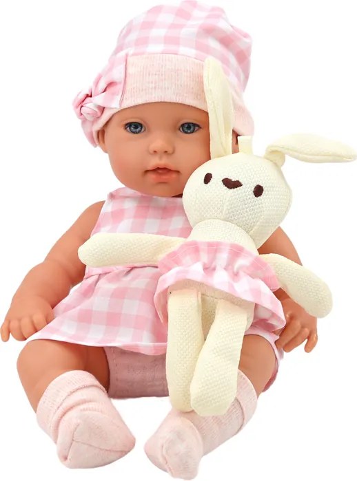 LEAN Toys Baby Doll Baby Bunny Crate šaty ružové