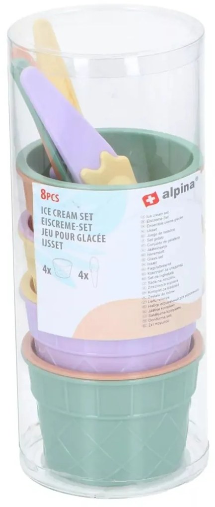 Sada misiek na zmrzlinu s lyžičkami 8 ks ALPINA