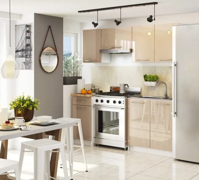 Spodná kuchynská skrinka pod drez OLIWIA S80 biela / cappuccino, lesk