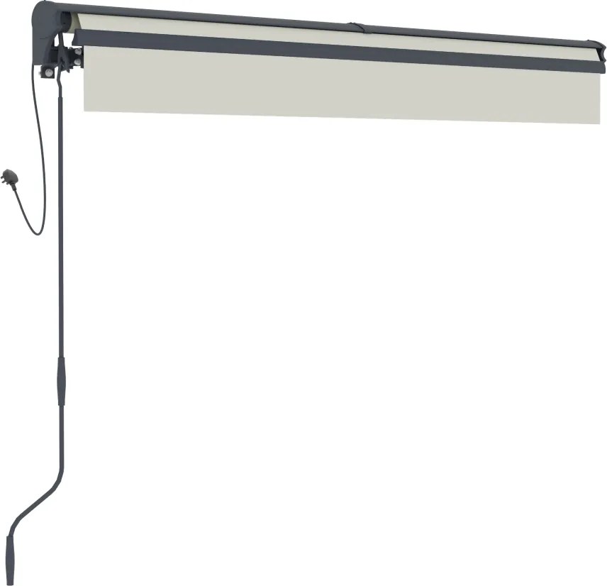 Elektrická markíza s LED osvetlením BestBerg BBSU-EL250BG / 250 × 200 cm / béžová
