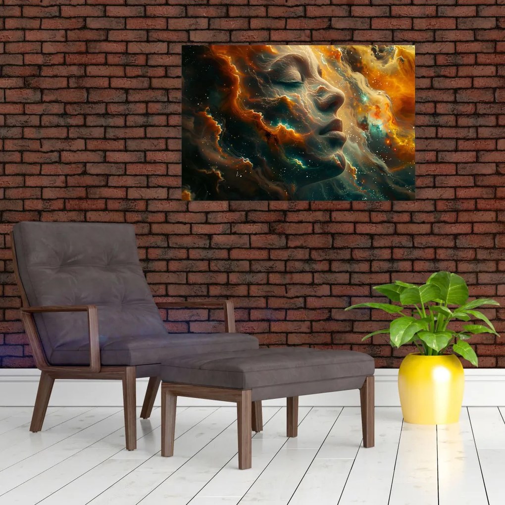 Obraz - Tvár vo vesmíre (90x60 cm)