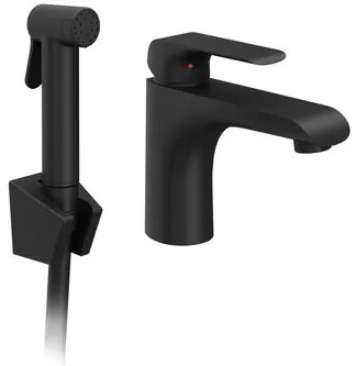 Ravak Flat umývadlová batéria s bidetovú spŕškou čierna X070439