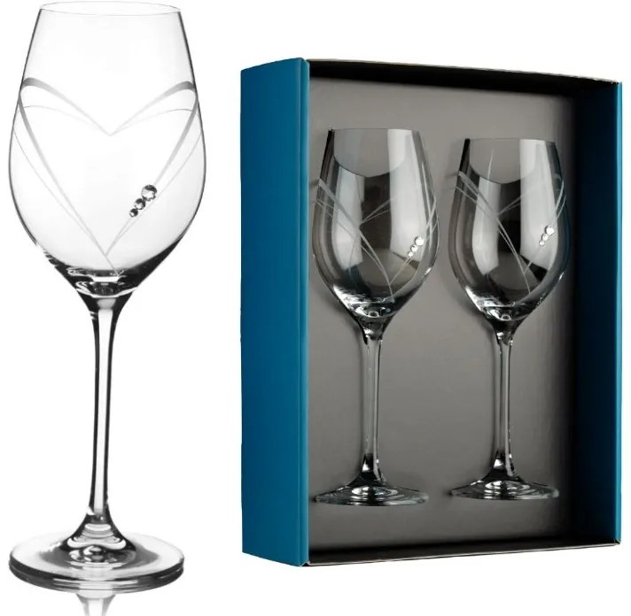 Dekorant Svadobné poháre na biele víno Aphrodite s krystaly Swarovski 360ml 2KS VARIANTA 1