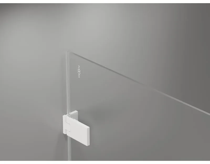 Mexen Lunar-F Duo, skladací sprchový kút 95 x 85 cm, 6mm číre sklo, biely profil, 836-095L-085P-20-00